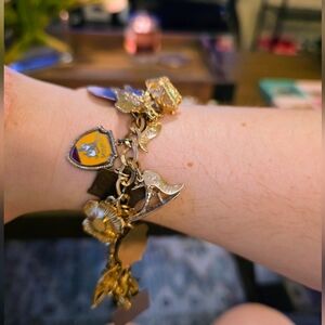 Vintage 12K Gold Filled Travel Charm Bracelet | 23 Charms
